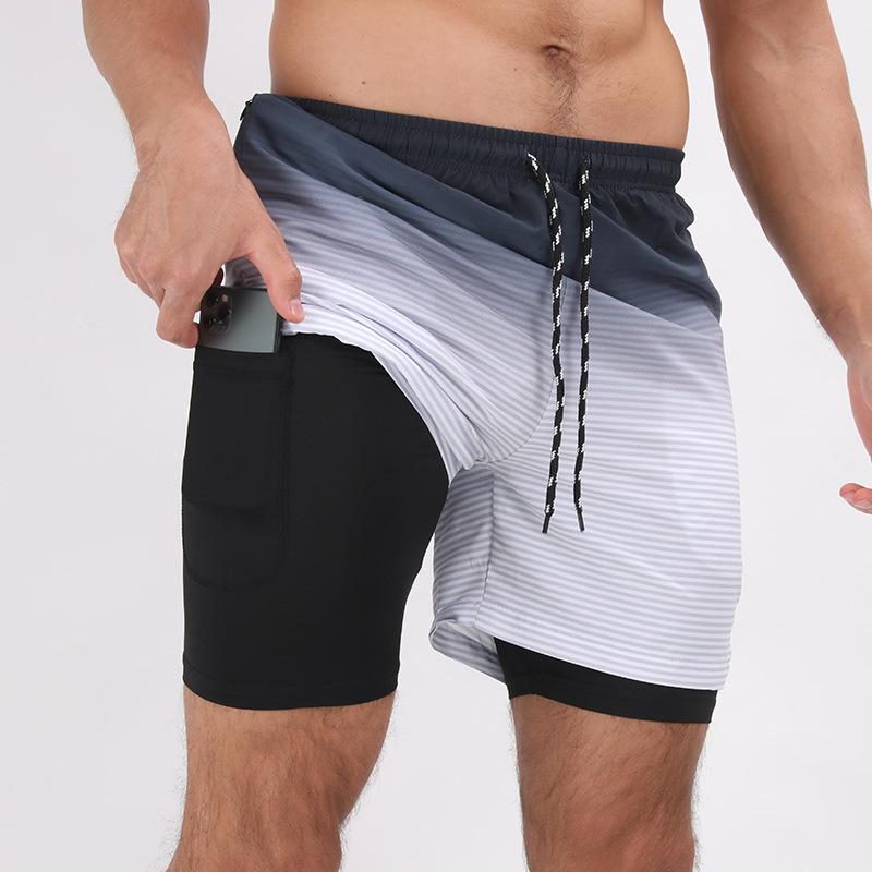 Muscle Men's Summer Sports Cacual Shorts Fitness Running Quick-Dry Beach Shorts Printed Loose Size Summer Shorts with Pockets