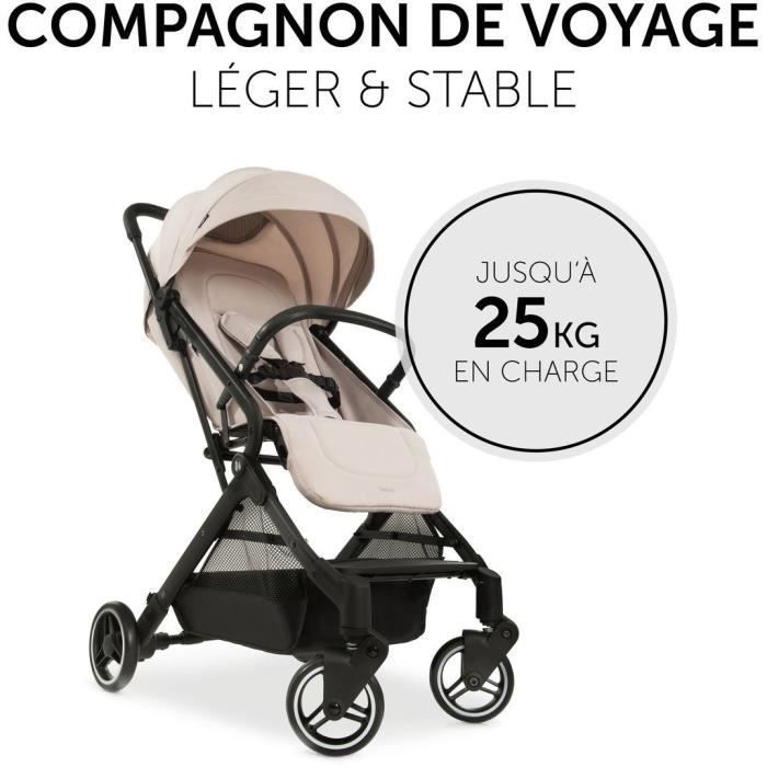HAUCK - Poussette compacte - TRAVEL N CARE - 4 roues - Pliage à 1 main - Beige