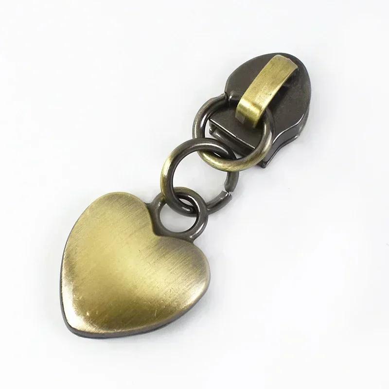 Meetee 5-50 Stück 5# Nylon Reißverschlussanhänger Kleidung Taschen Reißverschlüsse Reparatur Schieber für Plastikreißverschlüsse Herz Reißverschlusskopf Griff Nähzubehör