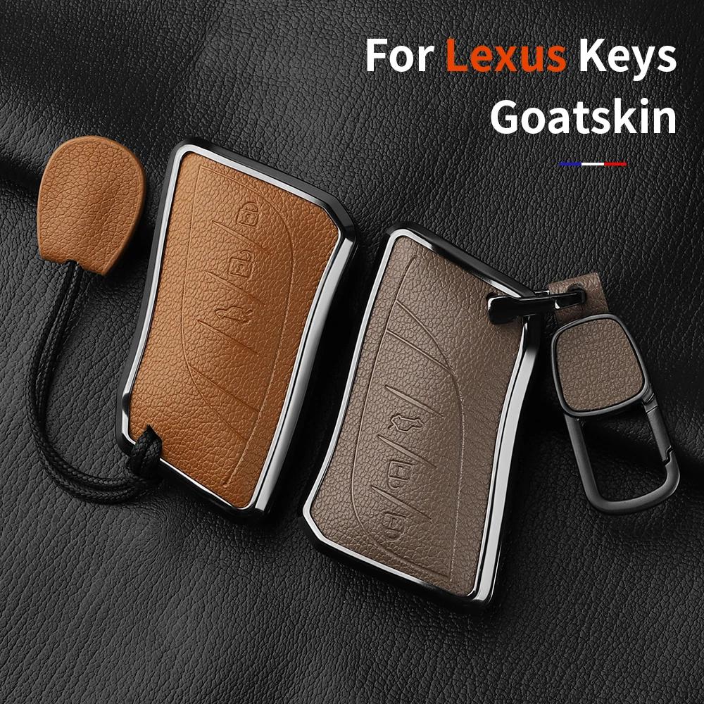 Aluminum Alloy Goatskin Car Key Case Cover For Lexus Nx Es Ux Us Rc Lx Gx Is Ct Rx 200 250H 350H 400H Ls 450H 260H 300H Ux 200
