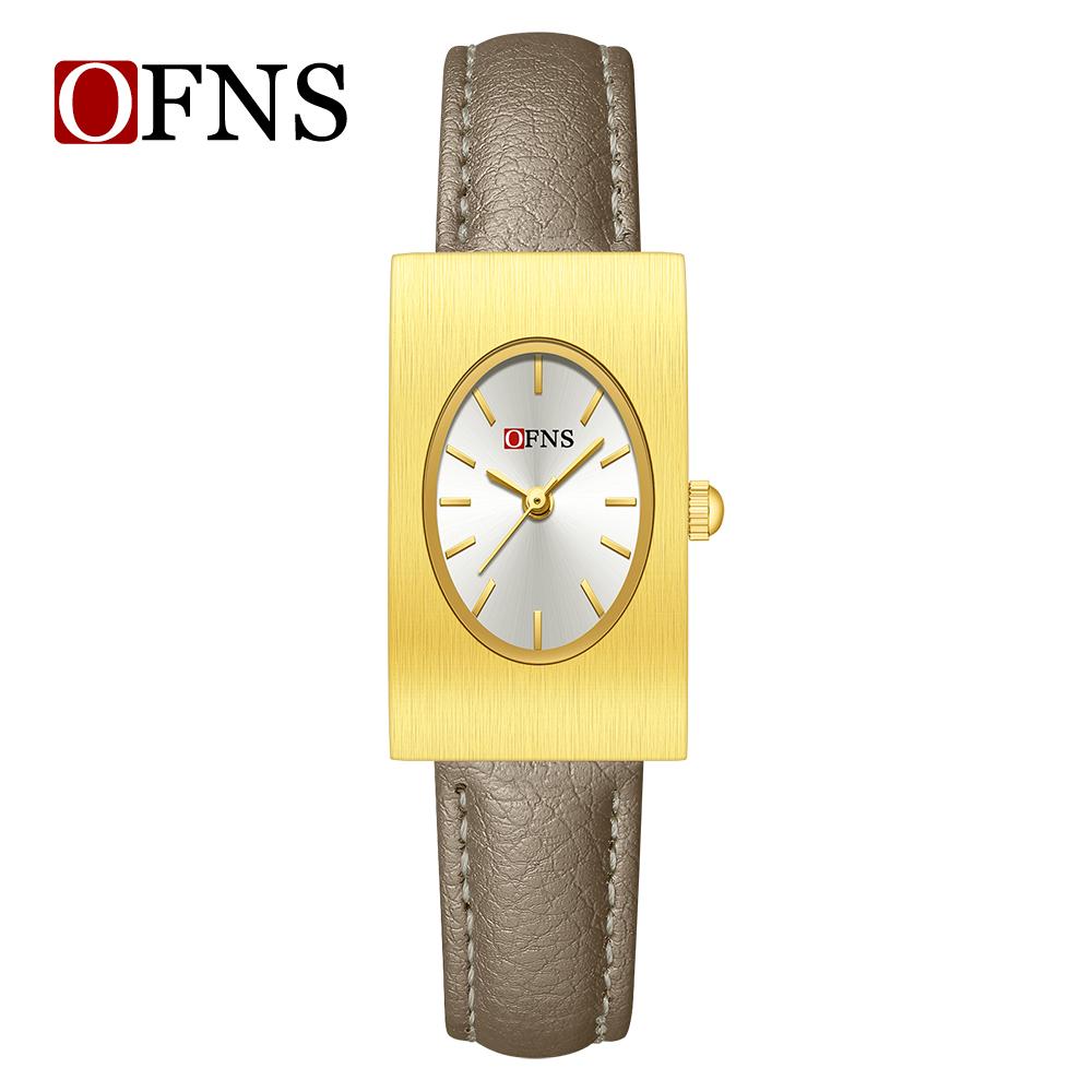 New Fashion Ofns Top Brand 1547 Exquisite Business Women's Quartz Watch Simple Rectangular Retro Light Luxury Niche Alloy