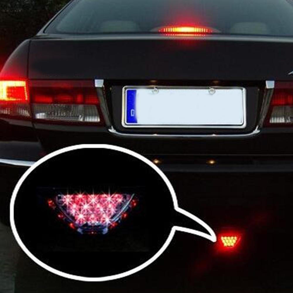 12V Triangle LED Car Brake Tail Light Style Reversing Stop Warning Anti-collision Car Auto L A6Q0