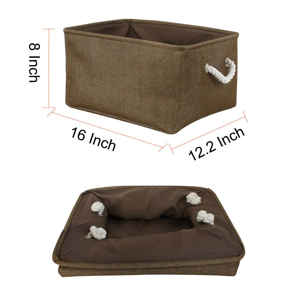 Fabric Storage Basket with Dual Handles Collapsible Storage Bins for Toys Laundry Clothes Storage Home Organizer Bedroom Closet