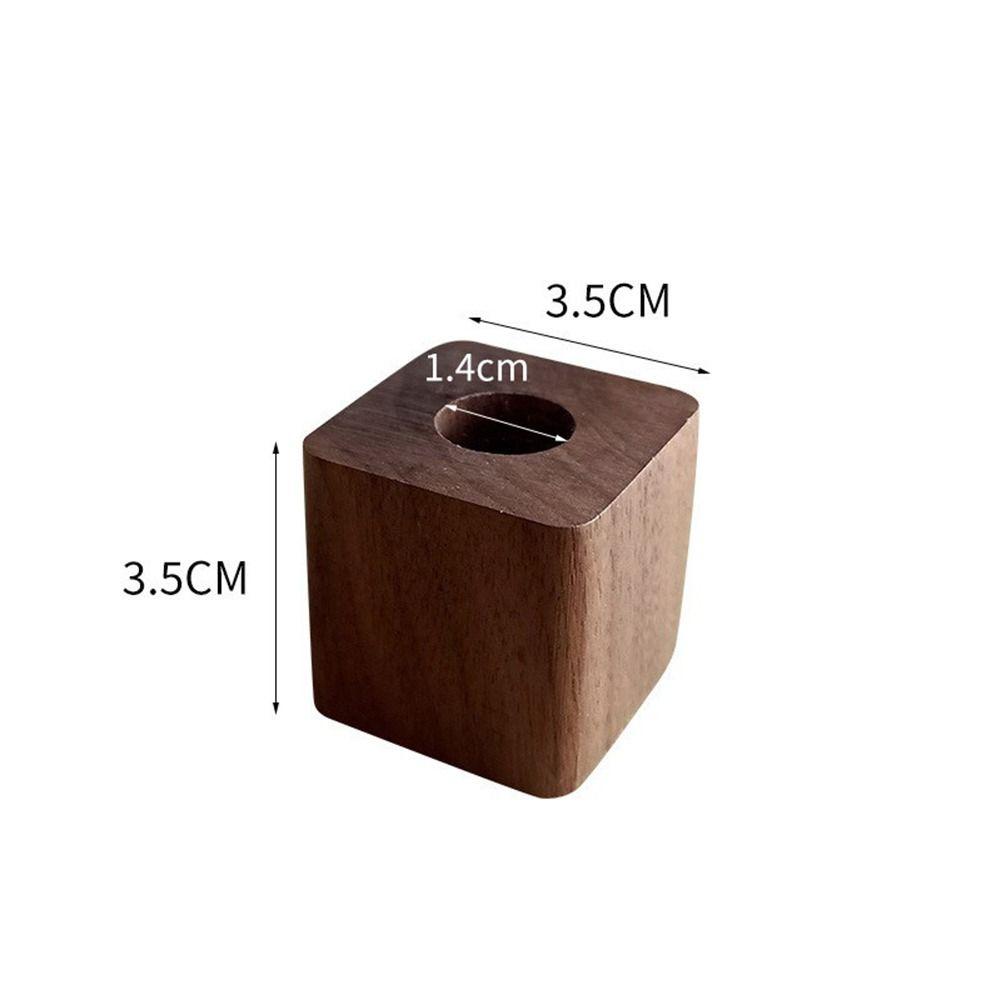 

Pen Storage Box Wooden Single Pen Holder Desktop Storage Wooden Pencil Stand School & Office 3.5X3.5CM-black walnut