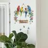 English Slogan Welcome Parrot Wreath Hanging Bedroom Door Adornment Adornment Wall Sticker