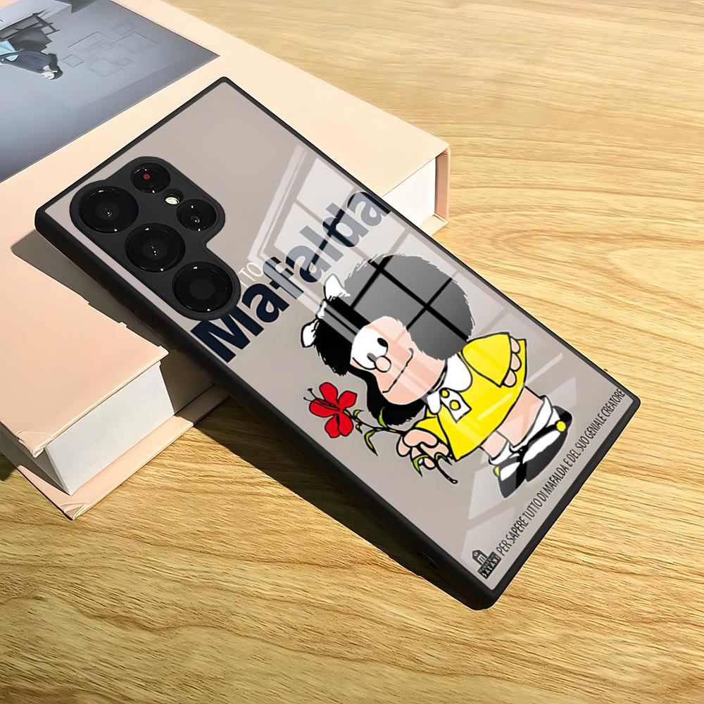 Cartoon Mafalda Cute Phone Case For Samsung S26 Ultra S24 25 Fe S22 S20 S23 21 Plus A54 A34 A53 A16 Glass Cover