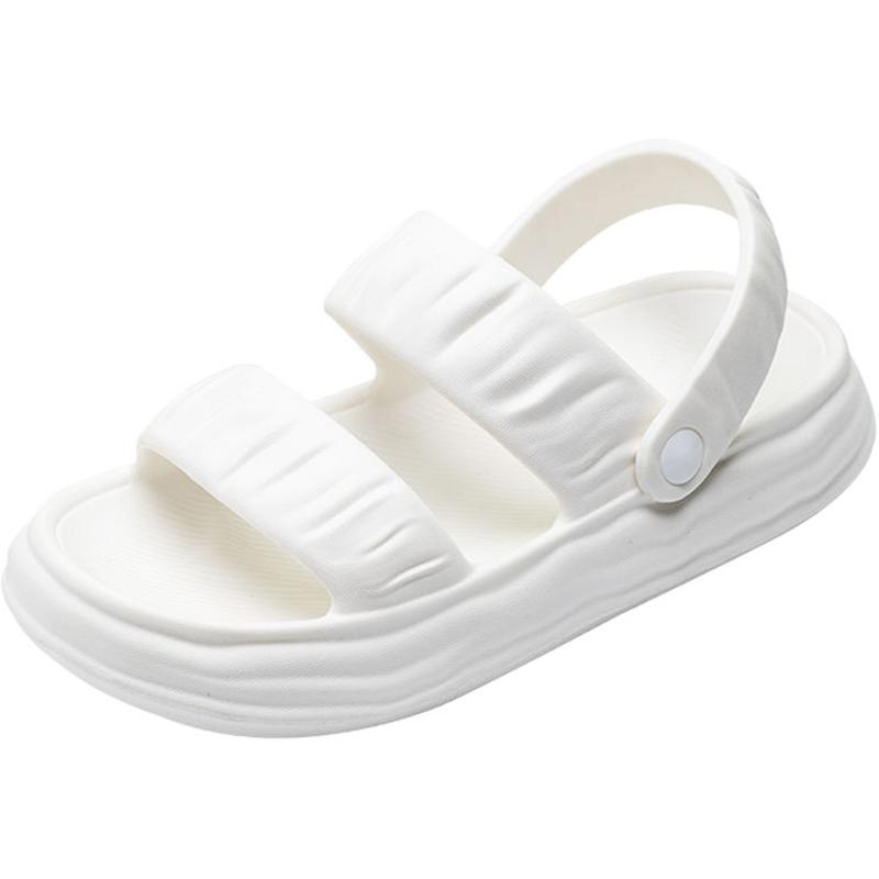WTEMPO Fashionable EVA Sandals for Women's Versatile Dual Purpose Buckle Thick Sole Flat Heel Comfortable Non-slip Breathable Casual Beach Slippers