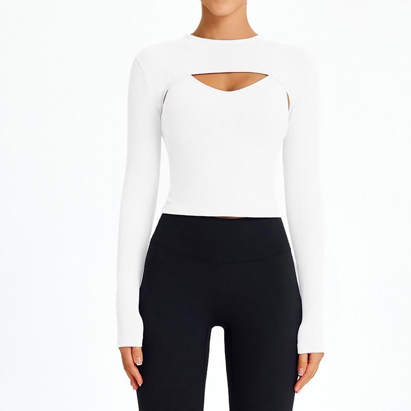 

Женский топ с длинным рукавом облегающего кроя для бега и йоги Size M