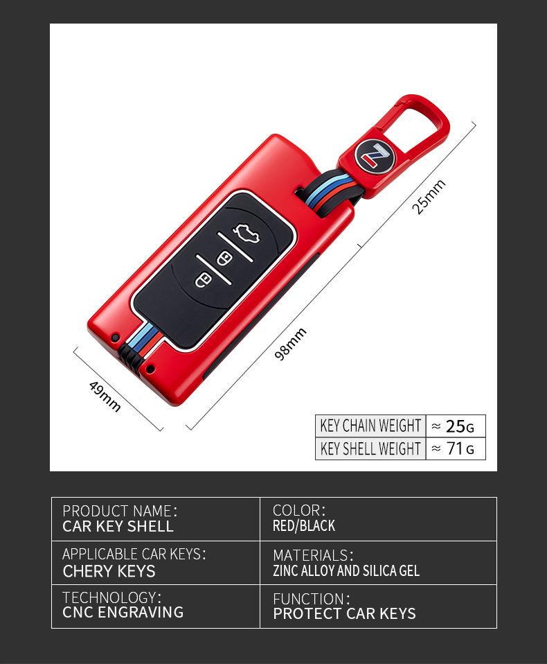 Metalowa obudowa kluczyka dla Chery Tiggo 3x/5x/7, Exeed TX/Lingyun/Lanyue i ET-i Chasing Wind