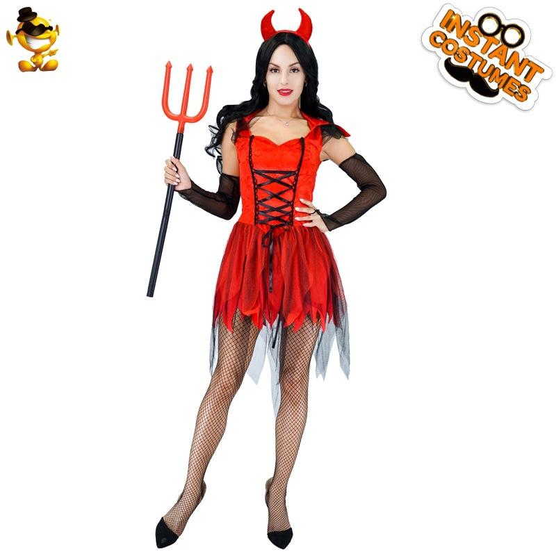 Halloween Erwachsenen großes Mädchen Dämon Vampir Kostüm, Geisterfest weibliches Vampir Cosplay Party Kostüm