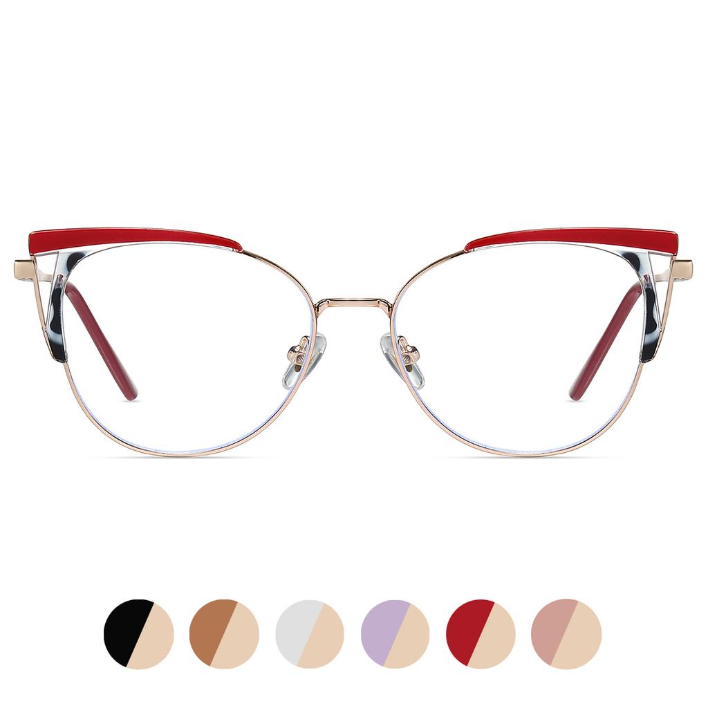 TR90 Classic Transparent Computer Glasses Frame Women Fashion Metal Spring Hinge Eyewear Anti Blue Light Cat Eye Reading Glasses
