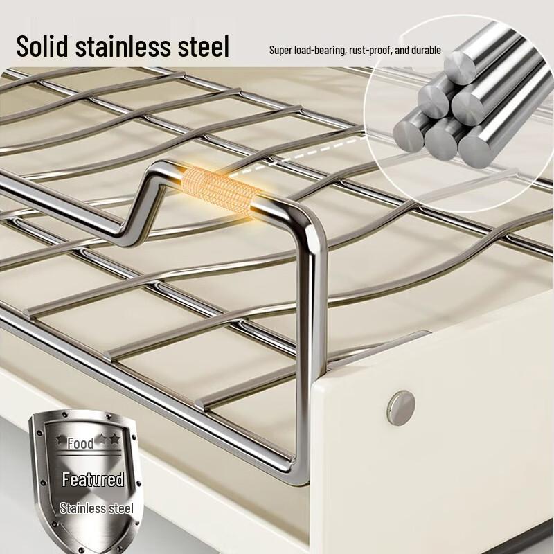Stainless Steel Pull-Out Cabinet Dish & Plate Rack