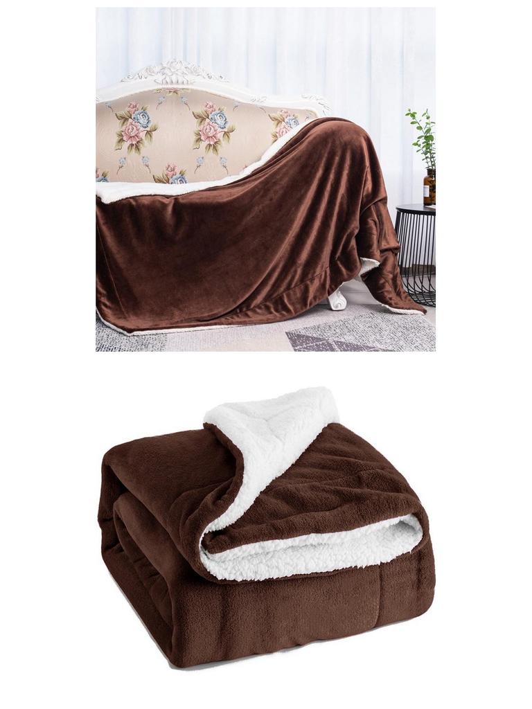 Sherpa Lambskin Double-Layer Flannel Blanket