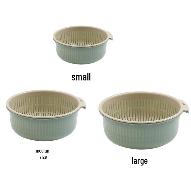 Zwei-Schichten-Gemüsewaschkorb: Dickes, hohles Siebdesign für Küchenspülen - Ideal zum Waschen von Brokkoli und Muscheln.