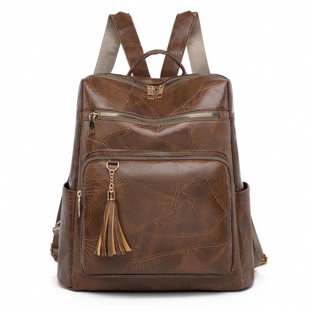 Weicher Lederrucksack für Damen Retro Neu Große Kapazität Lässiger Rucksack für Pendeln Damen Tasche