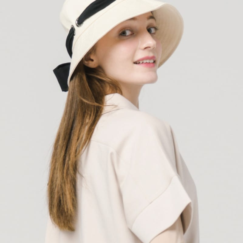 DOYOUKNOWMC ALL SEASON Scarf Ribbon Decoration Beige Bucket Hat