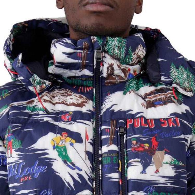 Polo Ralph Lauren Kurtka puchowa z odpinanym kapturem i zamkiem, wzorzysta, męska, wielokolorowa 710919262-001