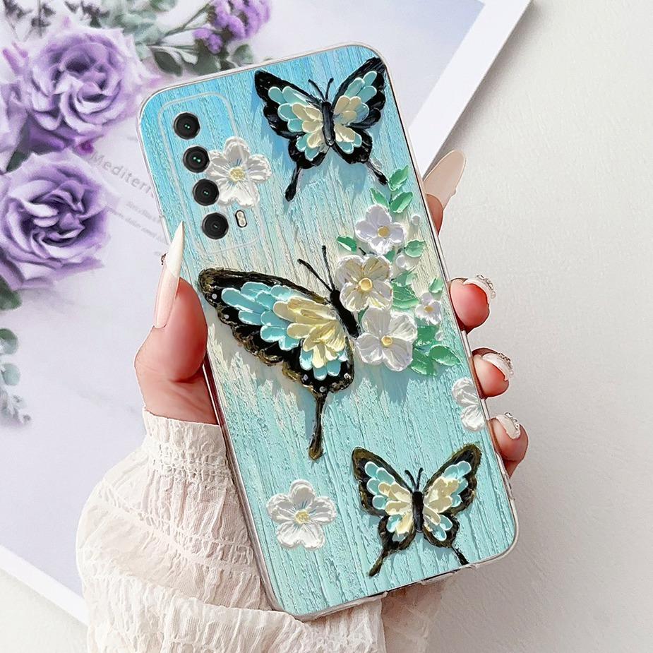 For Huawei Y7a Case PSmart 2021 Cute Cat Fashion Painted Cover Soft Slim Phone Case For Huawei P Smart 2021 Y 7a HuaweiY7a Shell