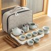 Portable Ceramic Gongfu Tea Set with Travel Bag