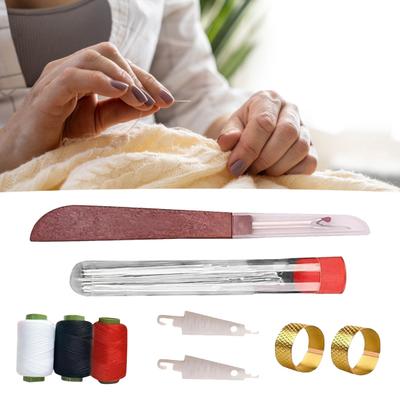 37Pcs/Set Sewing Tools for Beginners Portable Needles Thread Hand Repair Kit Travel Hand Sewing Set with Thimble Seam Remover