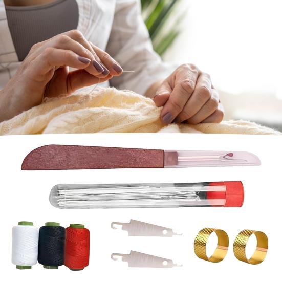 34Pcs/37Pcs Sewing Tool Set Needles Thread Hand Repair Tools Portable Sewing Kit Needle Threader Seam Remover Included DIY Craft Set