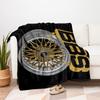 "Gold BBS Wheel with Crown Logo LP Designs"Blanket Flannel Throw Blanket for Sofa, Bed, Travel, Camping, Office, Couch, Chair, And Bed Gift