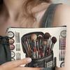 Vintage Cassette Makeup Bag with Retro Gentleman Hat Design - Makeup Brush Holder & Toiletries Storage Box