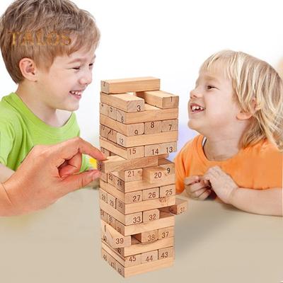 48/54 Τεμάχια/Σετ Παιχνίδι Πύργος που Ανατρέπεται με Ζάρια Κινητικές Δεξιότητες Χειροκινητικός Συντονισμός Εκπαιδευτικό Παιδικό Ξύλινο Παιχνίδι Στοιβαξίματος με Κυβάκια