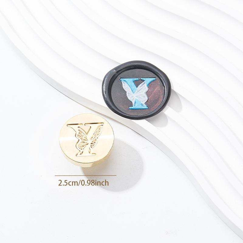 Butterfly Letter Seal(A~Z)Seal Stamp Brass Head With Wooden Handle Make Wax Seals For Wedding Invitations/Envelopes/Gift Wrap