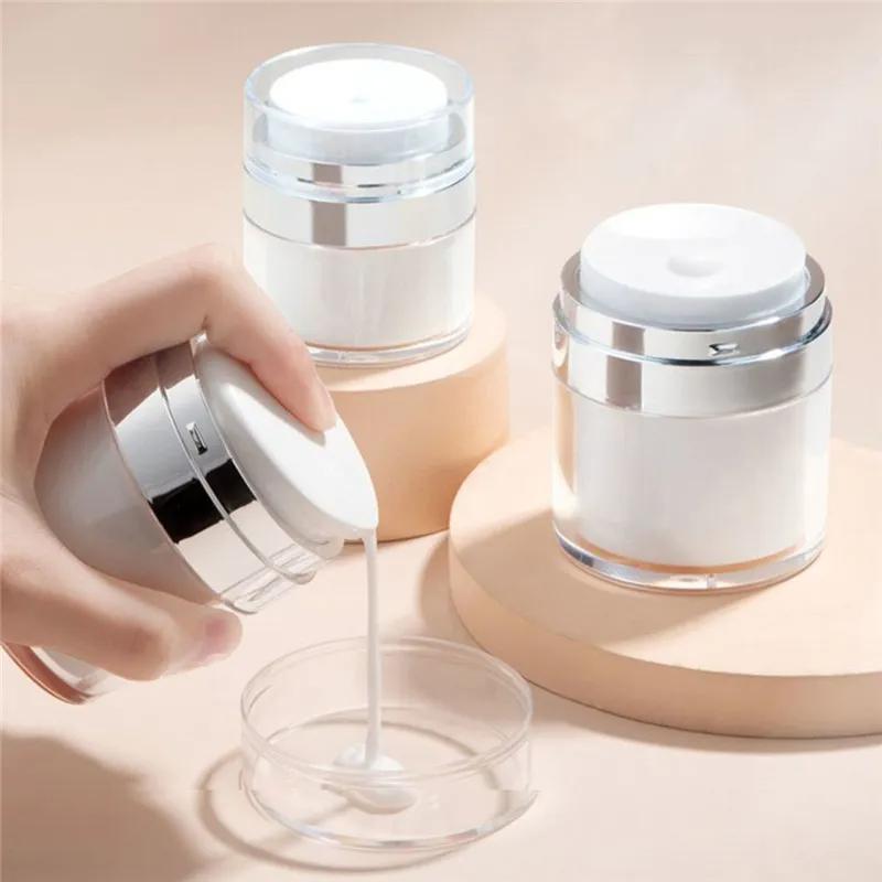 Airless Empty Pump Jar Refillable Creams Gels Lotions Dispenser Travel Leak Proof Cosmetic Container 1PCS Vacuum Bottle