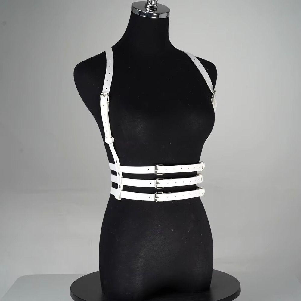 Fashion PU Leather Women's Belt Three-Layer Adjustable Leather Belt Goth Style Punk Style Needle Buckle Belt Women