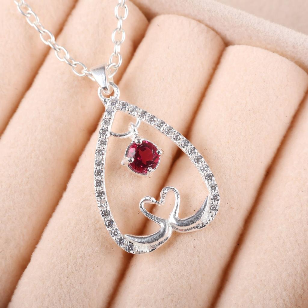 Pink Rubellite Gemstone 925 Sterling Silver Jewelry Zircon Wedding Pendant 1.27" CZP-4-2