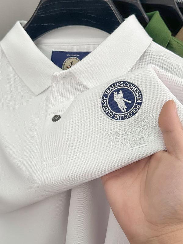 Herren 220g Kurzarm-Poloshirt: Sommer Umlegekragen mit Stickerei, Leichte Businesskleidung, Hochwertige Qualität