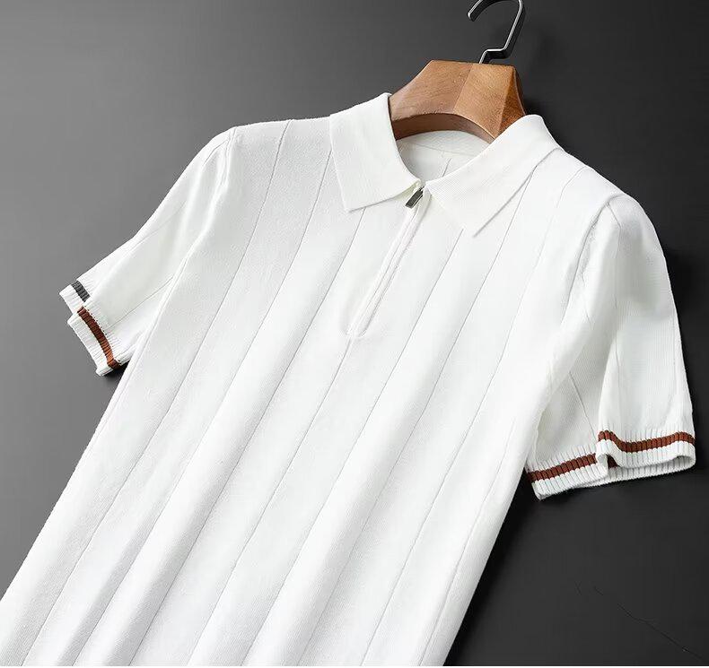 Men's Trendy Slim Fit Lapel Polo - Short-Sleeved Korean Style 2023 Summer T-Shirt
