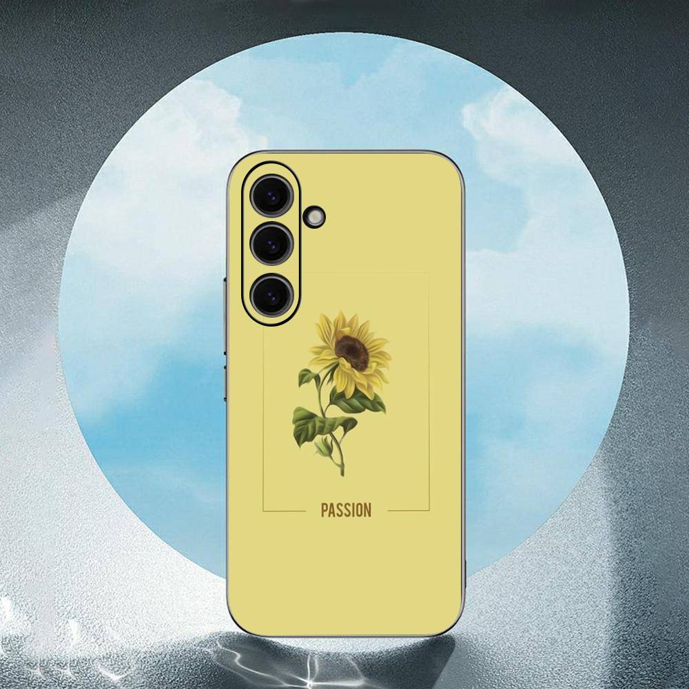 Clear Simple Flower For Samsung Galaxy S25 S24 S23 Ultra S22 S21 Plus S20 Black Soft Silicone Protective Case
