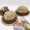 Parent-Child Top Hat Summer Sunshade Sun Protection Beach Hat Seaside Vacation British Jazz Straw Hat Couple Short Brim Top Hat