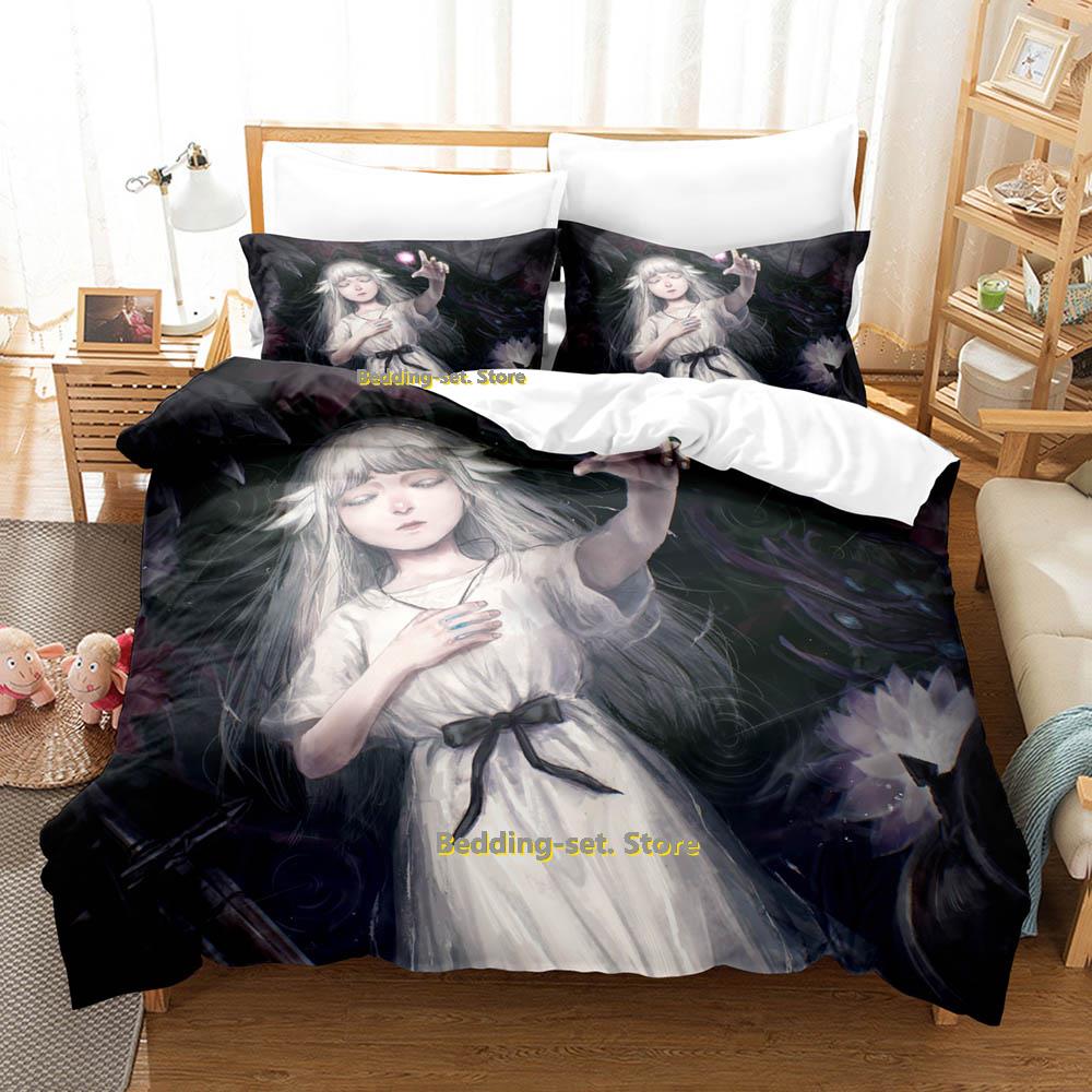 Comforter Gamw Ender Lilies Quietus Of The Knights Bedding Set Cartoon Anime Three-Piece Set Adult Kid Bedroom Three-Piece Suits 3D P