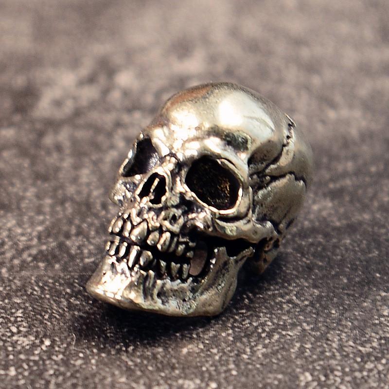 Brass Antique Skull Pendant Paracord Keychain Knife Handle Axe Grip Decor DIY Outdoor Accessory