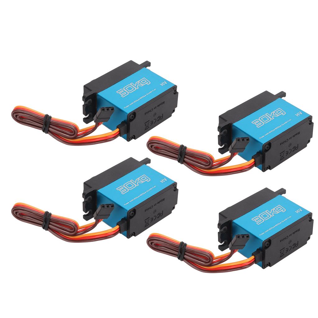 4Pcs 30kg RC Metal Gear Digital Servo with 25T Metal Servo Arm for 1 10 Remote Control Car Plane