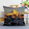 Sunset Snow Mountain Print Decorative Pillowcase Bedroom Living Room Square Cushion Pillowcase