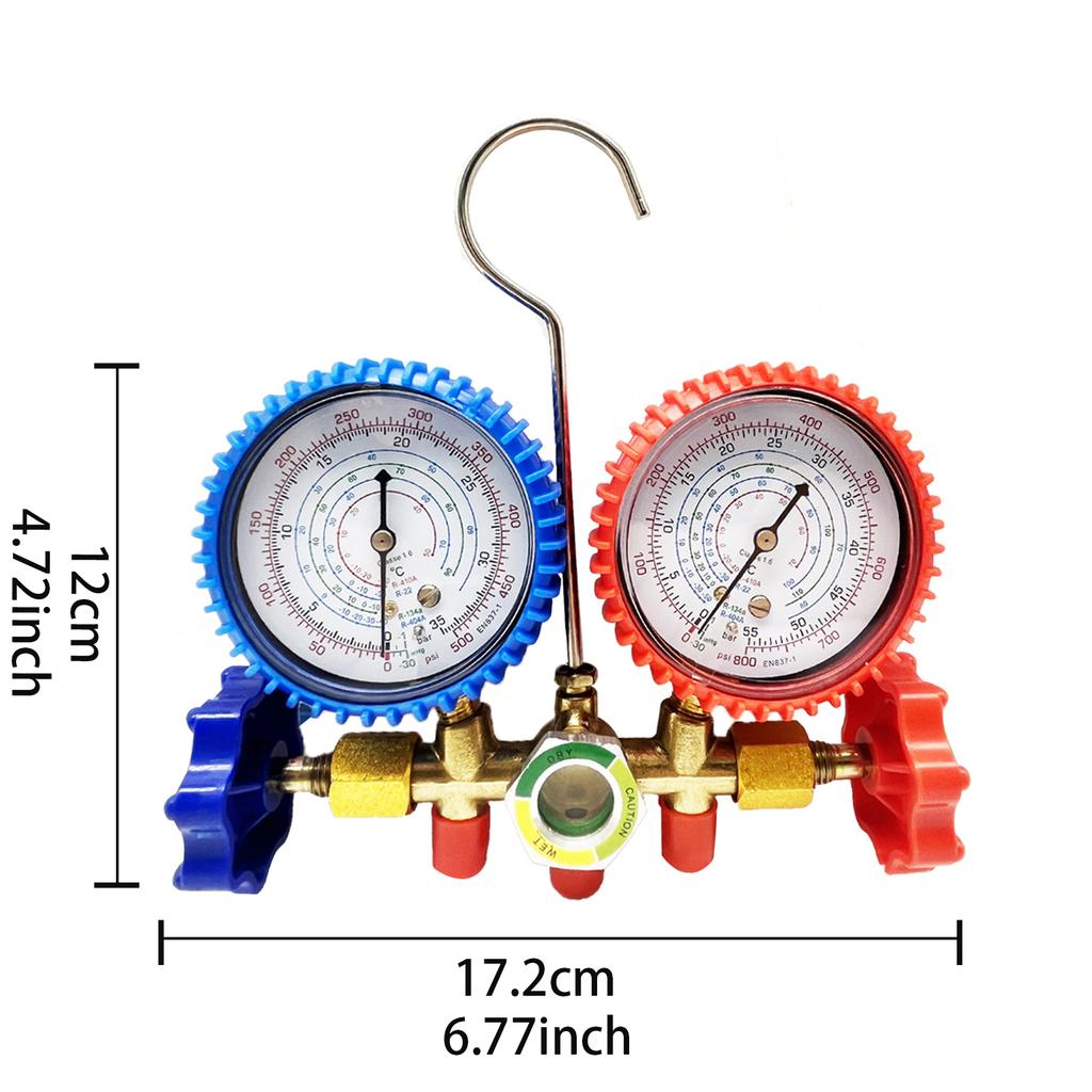 R410a 3 Way AC Diagnostic Manifold Gauge Set for Freon Charging Fits R22 R410a R-404A R-134a Refrigeration Manifold Gauge Air