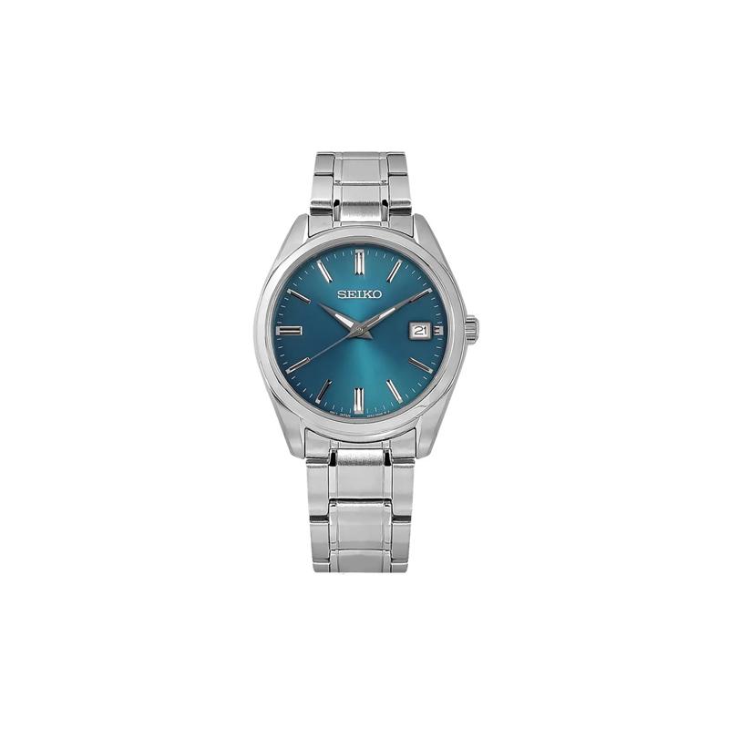 SEIKO 100m waterproof Quartz Steel Strap men s watch blue dial SUR525P1 синий