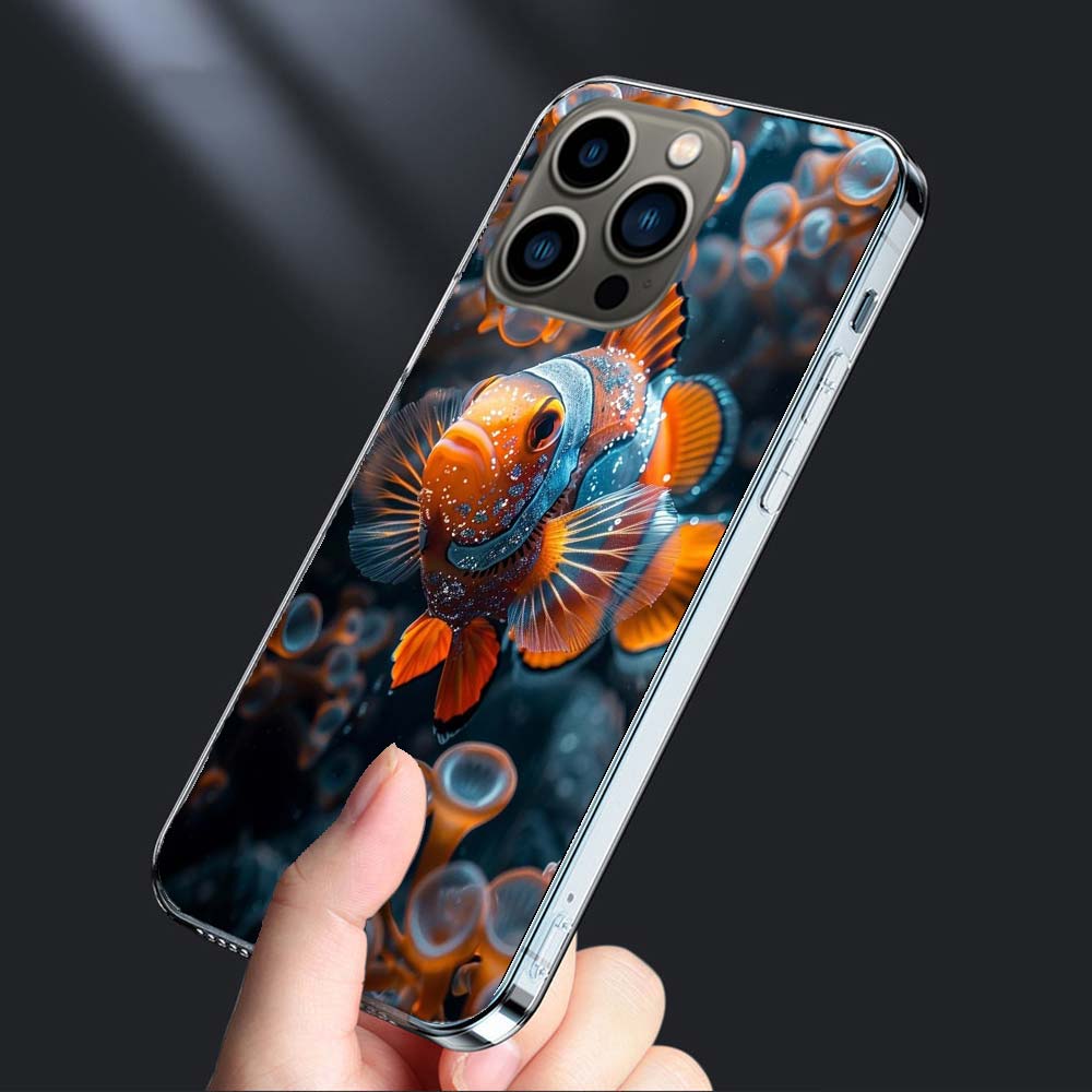 Clownfish and Sea Anemone Phone Case For Iphone 16E 15 Pro 14 Plus 17E 16 17 Pro Max Air 11 12 13 Mini Shockproof Capa Cute C
