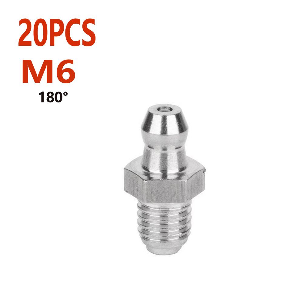 Stainless steel grease nozzle Thread 45°/90°/180° oil nozzle head straight curved oil injection nozzle lubricating oil Connector