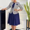 Autumn New Dresses Women 2026 O Neck Plus Size High Waist Mid Calf Pleated Party Dress