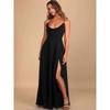Foreign Trade Order Lu's Sling Backless Lace-up Sexy Vacation Elegant Chiffon Split Temperament Personality Elegant Dress