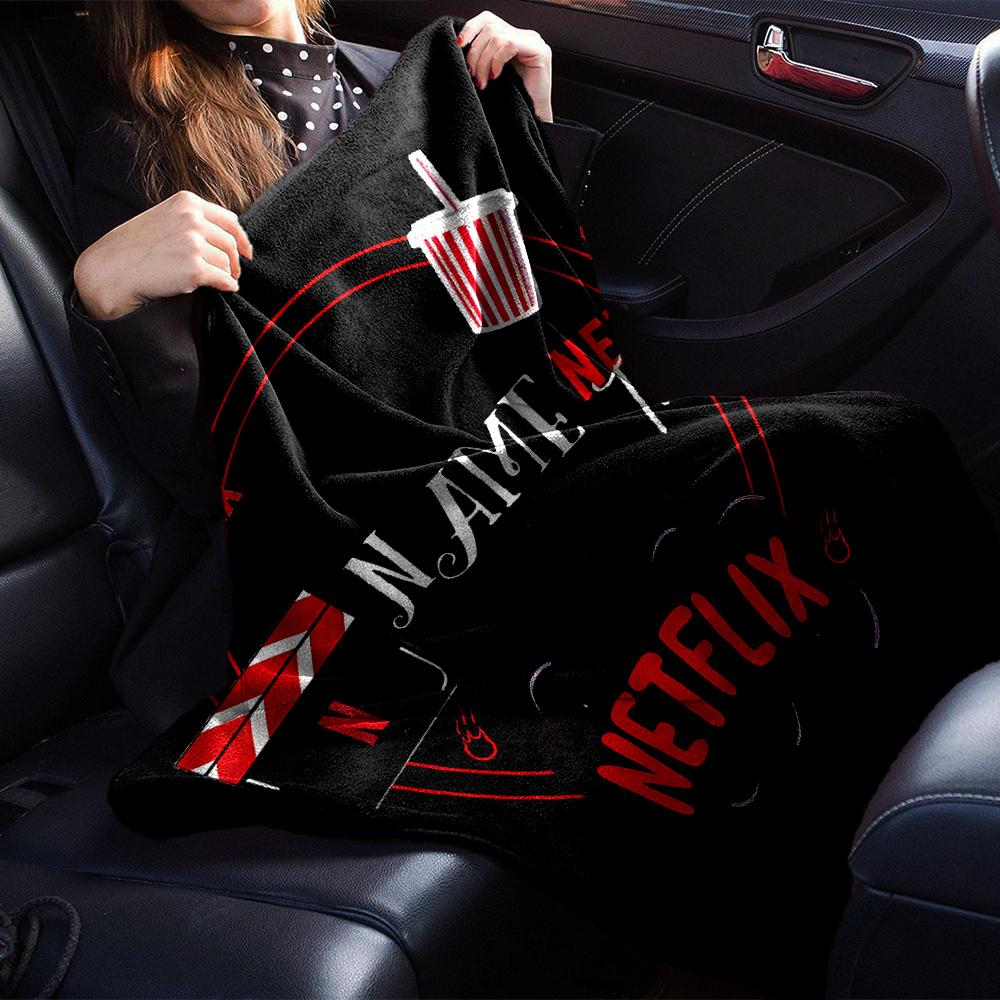 Netflix Movie Night Theme Four Seasons Blanket Customized With Your Name Lightweight And Warm Perfect Gift For Home Office Camping Sofa Travel Beach