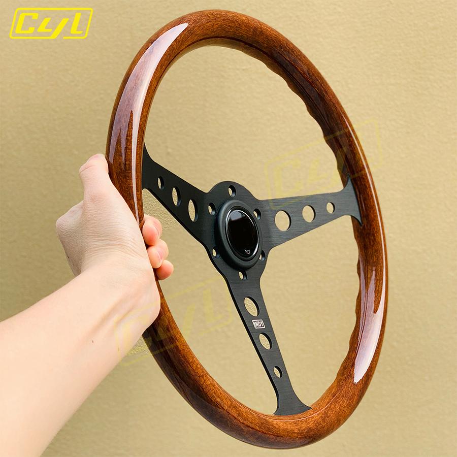 Volante JDM Universale 14 pollici 358mm INDY Stile Legno Volante Sportivo Classico Vintage