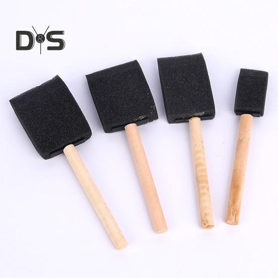 4 Stück Schaumstoff-Pinsel, schwarzer Schwammpinsel zum Malen, Färben, Basteln, Kunstrenovierungen, Adsorptionsschwamm