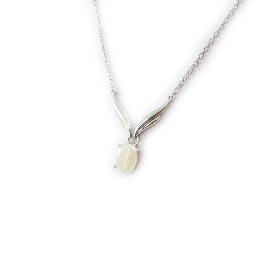 

Les Trésors De Lily [I2600] - Серебряное ожерелье Goddess Opal Белое серебро (покрытие родием) - 8x6 мм